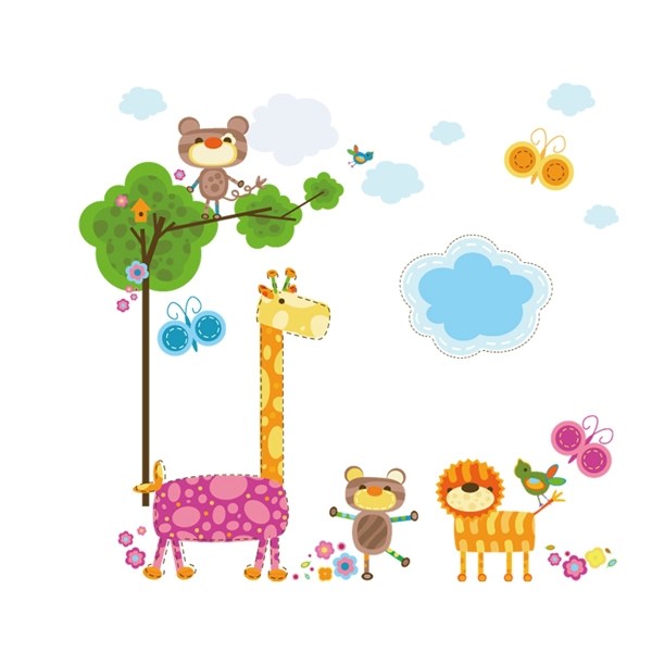 Samolepiaca dekorácia Veselé zvieratá