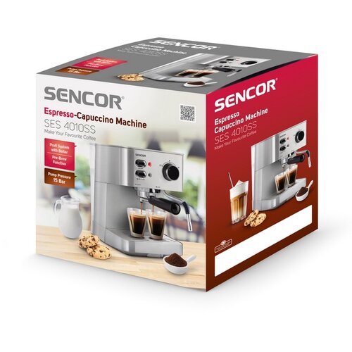 Sencor SES 4010SS espresso kávéfőző, rozsdamentes