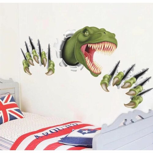 Öntapadó dekoráció 3D Dinosaurus, zöld akciós termékkép 1