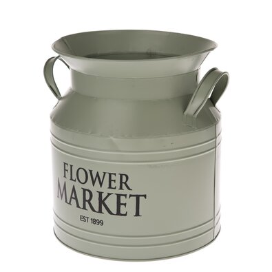 Kovový obal na květináč Flower Market, zelená , 23x 23 x 20 cm