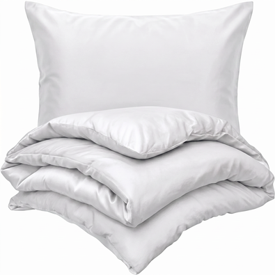 Satin-Bettwäsche Luxury Collection Weiß, 140 x 200 cm, 70 x 90 cm