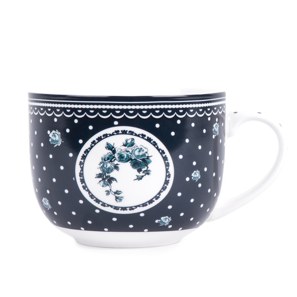 Hrnček Country bodka 500 ml, modrá