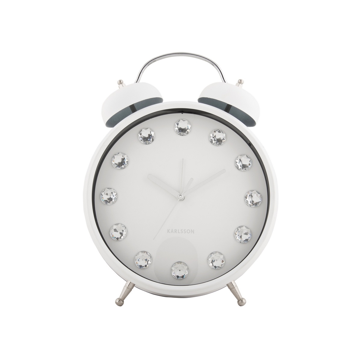 Karlsson 6019WH designové stolní hodiny/budík bílá, pr. 30 cm