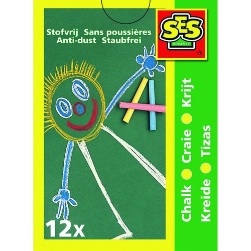 SES Set farbige Kreiden, Durchmesser 10 mm, 12 Stück