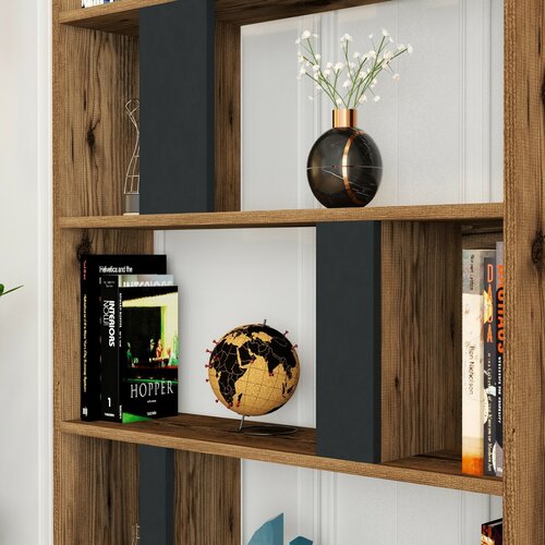 Knihovna Lima Anthracite and Walnut