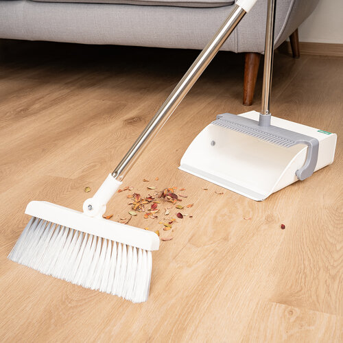 4Home Besen und Kehrschaufel mit Stiel Faulenzer