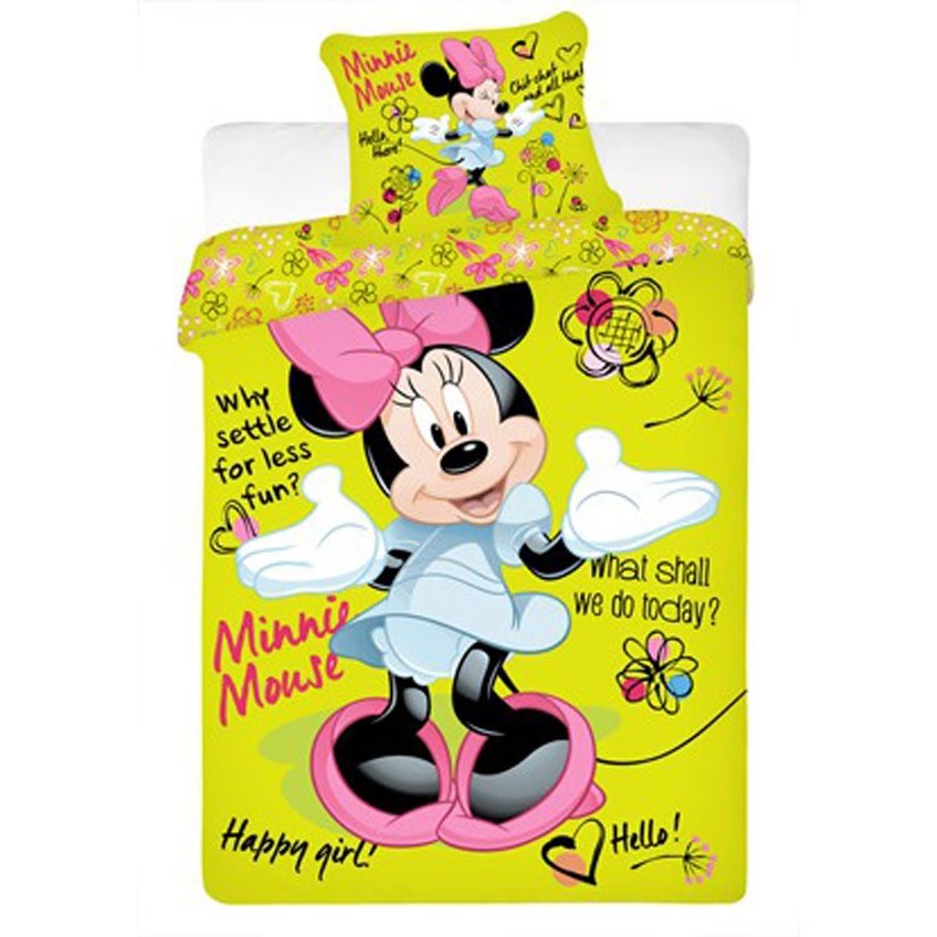 Jerry Fabrics povlečení Minnie green bavlna 140x200, 70x90 cm
