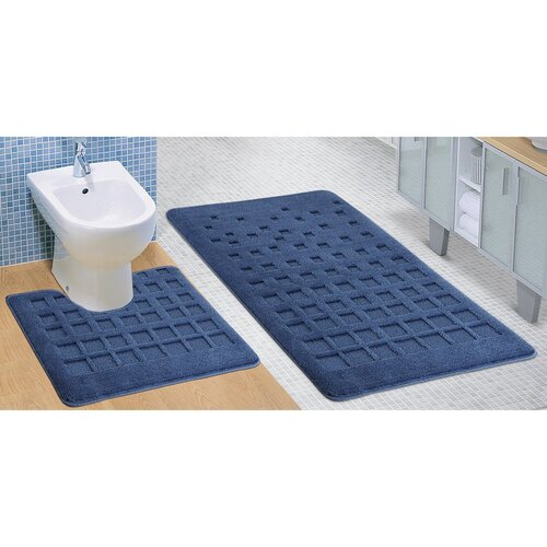 Sada kúpeľňových predložiek Standard Dlaždica modrá, 80 x 50 cm, 50 x 40 cm