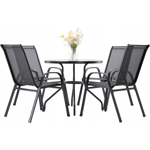 Aldotrade Set de mobilier de grădină LUKO, negru,5 piese