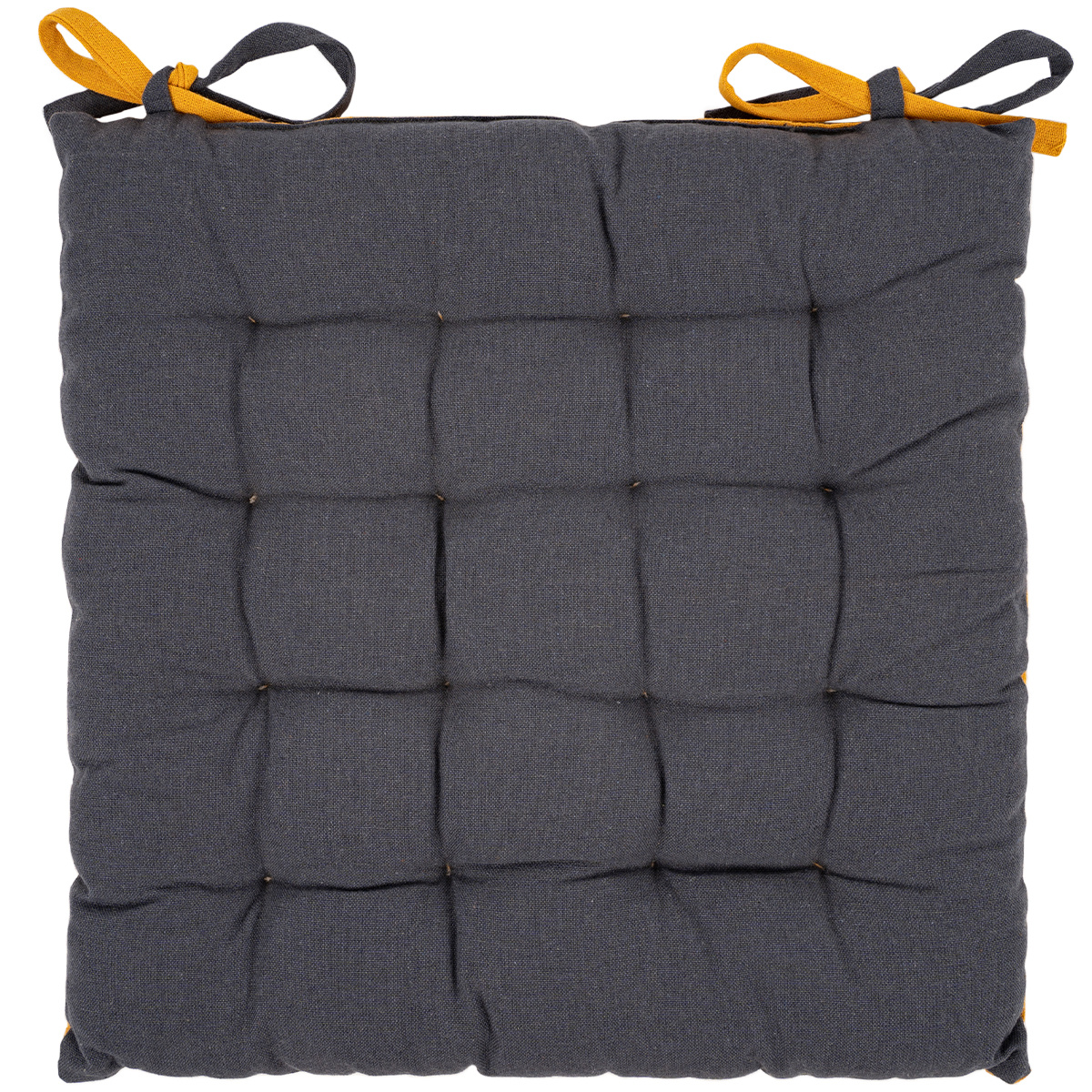 Home Elements Steppelt ülőpárna sötétszürke és mustár színben, 40 x 40 cm