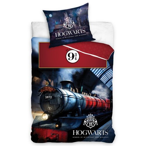Lenjerie din bumbac Harry Potter Hogwarts Express, 140 x 200 cm, 70 x 90 cm