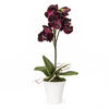 Umělá orchidea v květináči tmavě fialová