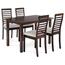 Set de sufragerie din lemn masiv cu 4 scaune, 120x 75 x 75 cm, nuc