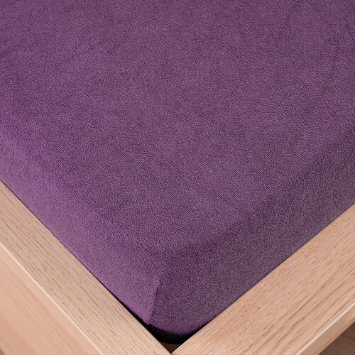 Cearșaf de pat 4Home, din bumbac frotir, violet, 90 x 200 cm