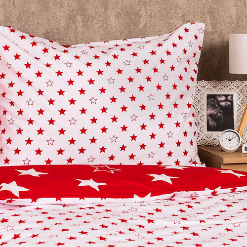 4Home Бавовняна постільна білизна Stars red, 220 x 200 см, 2 шт. 70 x 90 см