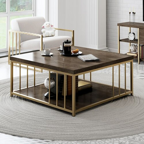 Couchtisch Zenn Walnut and Gold