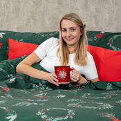 4Home Vianočné bavlnené obliečky Poinsettia, 140 x 220 cm, 70 x 90 cm