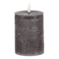 Світлодіодна свічка з таймером, сіра, покрита натуральним воском, 8 х 13 см