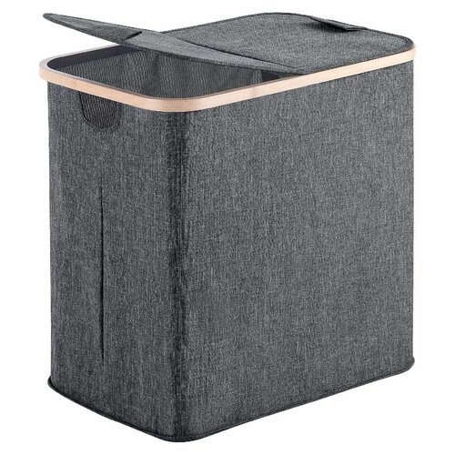 GEDY 133808 Yoshi coș pentru rufe 53 x 51 x 34 cm,bambus, gri