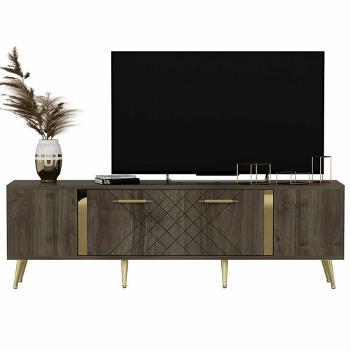 Televizní stolek Detas Walnut and Gold