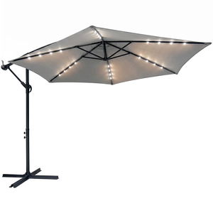 Avenberg Velký polohovatelný slunečník Sunny LED 300, šedá