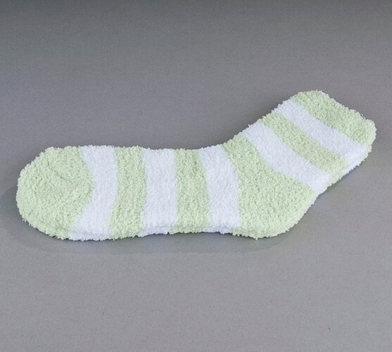 Sada 2 párov ponožiek na spanie Batepo, sv. zelené, biela + zelená