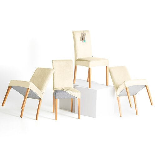 Restilo Napinac za stol Sento krem, 48 x 48 x 58 +10 cm, komplet 4 kos