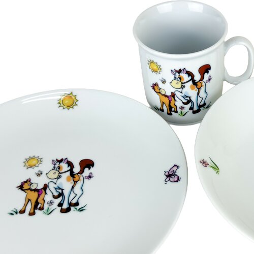 Thun 3 részes gyermek étkészlet Ló