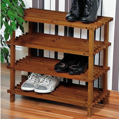 Dulap pentru pantofi cu 4 rafturi Kesper 69734,maro închis, 54 x 52 x 26 cm