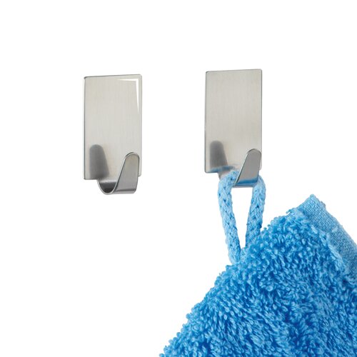 Wenko Set of 4 stainless steel self-adhesive hooks