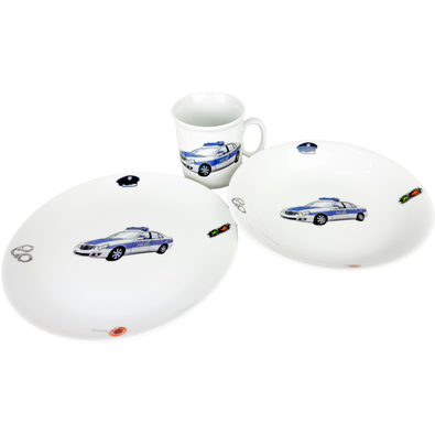 Set de masă pentru copii din 3 piese Thun Poliție