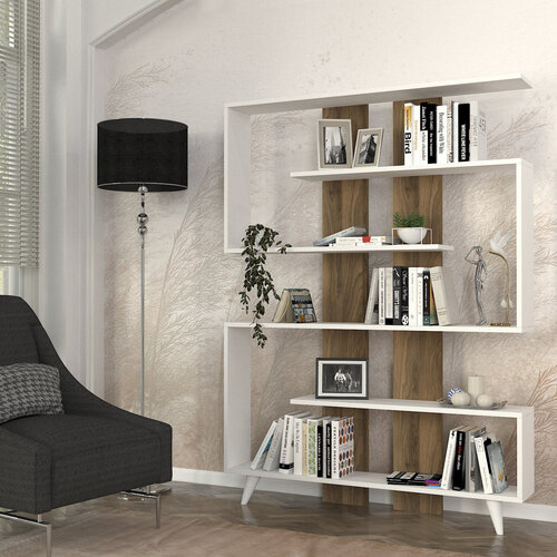 Knižnica Rain White Walnut