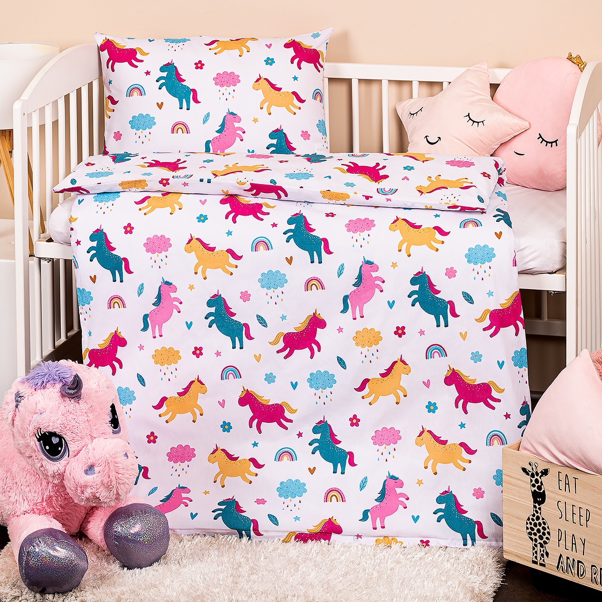 Lenjerie de pat 4Home Unicorn pentru copii, bumbac, 100 x 135 cm, 40 x 60 cm 100