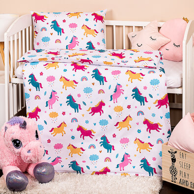 4Home Kinderbettwäsche aus Baumwolle Unicorn, 100 x 135 cm, 40 x 60 cm