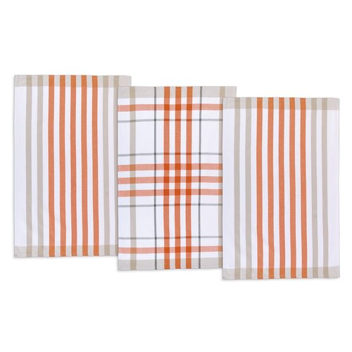 Kuhinjska krpa karo oranžna, 50 x 70 cm, set 3 kos