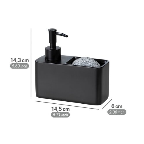 Dozator de detergent cu spațiu pentru burete WenkoResa, negru