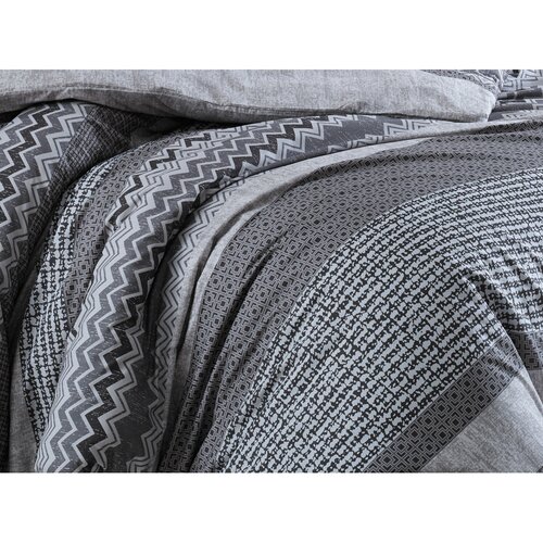 BedTex Pościel bawełniana Global szary, 220 x 200 cm, 2 szt. 70 x 90 cm