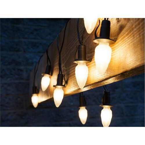 Svetelná reťaz Šiška, 20 LED žiaroviek Filament, čierny kábel, základná