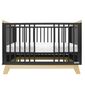 New Baby Crib Marcus cu barieră, negru / natural
