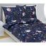 Bellatex Pościel bawełniana Kwiat jabłoni ciemnoniebieski, 140 x 200 cm, 70 x 90 cm