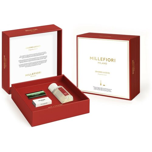 Millefiori Milano Ajándék szett Diffúzor 100 ml ésIc on Autóillatosító Zenzero Lucente Classic