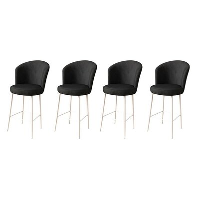 Set de scaune de bar Fora Black and White, 4 buc.