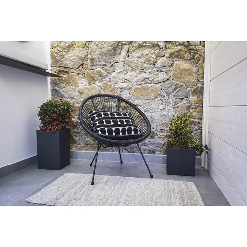 Ghiveci cu auto-udare Flower Lover CubicoStone antracit, 27 x 42 cm