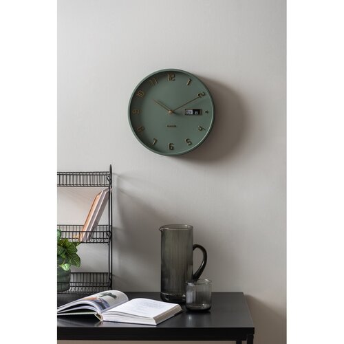 Karlsson 5953GR design ceas de perete 30 cm, verde junglă