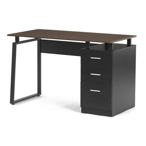 Biurko 3218 OAK, czarne i dębowe