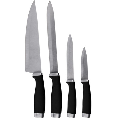 Set de cuțite din inox Excellent Pastel, 4 buc., negru