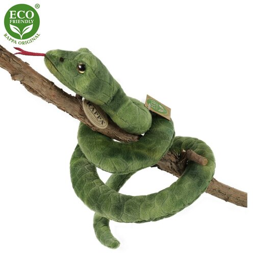 Rappa Plyšový had zelený 90 cm ECO-FRIENDLY