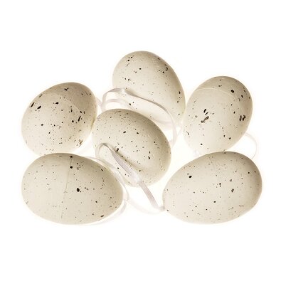 Komplet wielkanocnych jajek nakrapianych do zawieszenia 6 cm, 6 szt.
