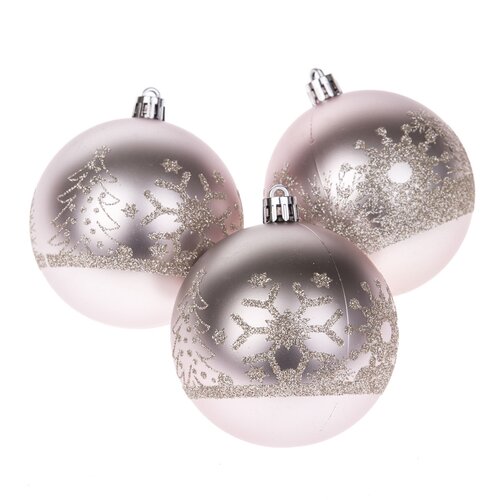 Komplet božičnih okraskov Silver 8 cm, 3 kos