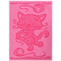 Дитячий рушник для рук Cat pink, 30 x 50 см